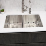 STYLISH 28 inch Double Bowl Undermount Stainless Steel Kitchen Sink