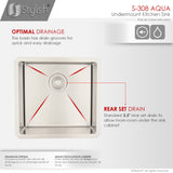 STYLISH 19 inch Single Bowl Undermount Stainless Steel Kitchen Sink Laundry