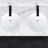 STYLISH 16 inch Round Undermount Ceramic Bathroom Sink with 2 Overflow Finishes