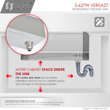 STYLISH 27 inch Workstation Single Bowl Undermount 16 Gauge Stainless Steel Kitchen Sink with Built in Accessories