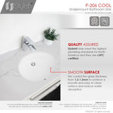 STYLISH 19 inch Oval Undermount Bathroom Sink with Overflow