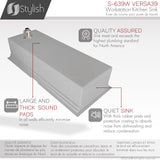 STYLISH 39 inch Ledge Workstation Single Bowl Undermount 16 Gauge Stainless Steel Kitchen Sink with Built in Accessories