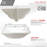 STYLISH 18 inch Rectangular Undermount Bathroom Sink with Overflow Polished Chrome