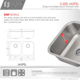 STYLISH 32 inch Double Bowl Undermount and Drop-in Kitchen Sink