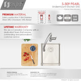 STYLISH 16 inch Single Bowl Undermount Stainless Steel Kitchen Sink Laundry