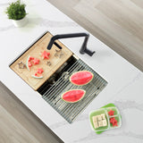 STYLISH 28 inch Workstation 60/40 Double Bowl Undermount Kitchen Sink with Built in Accessories