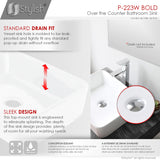 STYLISH 18 inch Rectangular Vessel Bathroom Sink
