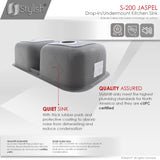 STYLISH 32 inch Double Bowl Undermount and Drop-in Kitchen Sink