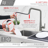 STYLISH Kitchen Sink Faucet Single Handle Pull Down Dual Mode Lead Free