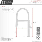 STYLISH Stainless Steel Single Handle Pull Out Dual Mode Kitchen Sink Faucet with Spout Hose