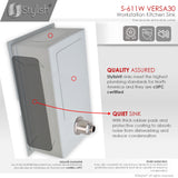 STYLISH 30 inch Workstation Single Bowl Undermount 16 Gauge Stainless Steel Kitchen Sink with Built in Accessories