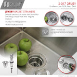 STYLISH 15 inch Single Bowl Undermount Stainless Steel Kitchen Sink