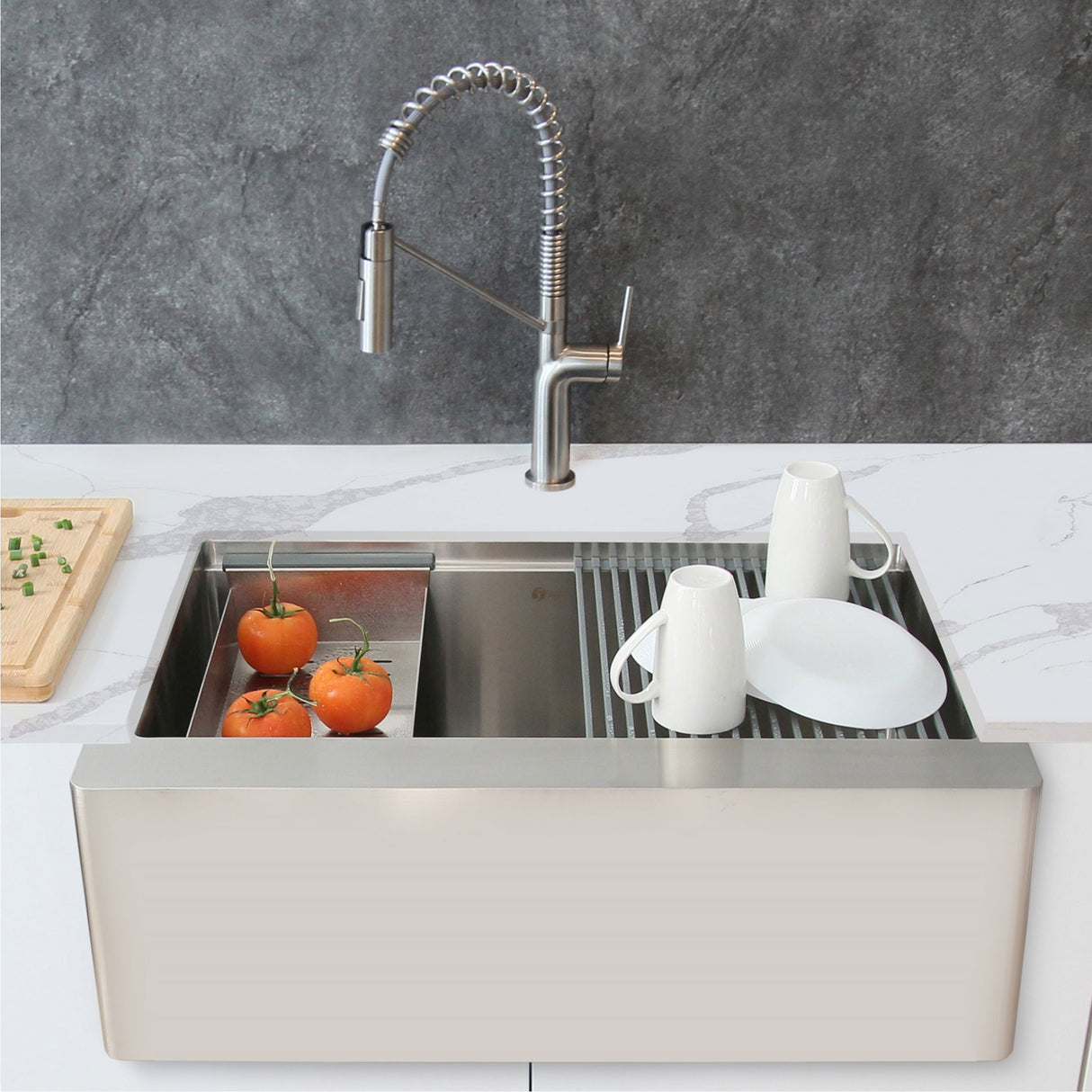 STYLISH 30 inch Farmhouse Single Bowl Stainless Steel Apron Kitchen Sink