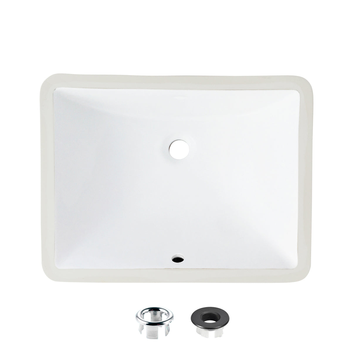 STYLISH 20 3/4 inch Rectangular Undermount Bathroom Sink with Overflow Polished Chrome