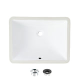 STYLISH 20 3/4 inch Rectangular Undermount Bathroom Sink with Overflow Polished Chrome