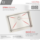 STYLISH 25 inch Single Bowl Undermount Stainless Steel Kitchen Sink