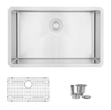 STYLISH 30 inch Single Bowl Undermount Stainless Steel Kitchen Sink