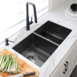 STYLISH 32 inch Graphite Double Bowl Undermount Stainless Steel Kitchen Sink