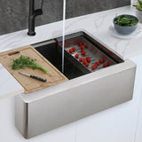 STYLISH 30 inch Farmhouse Single Bowl Stainless Steel Apron Kitchen Sink