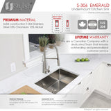 STYLISH 28 inch Single Bowl Undermount Stainless Steel Kitchen Sink
