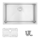 STYLISH 28 inch Single Bowl Drop-in/Undermount Stainless Steel Kitchen Sink S-306G