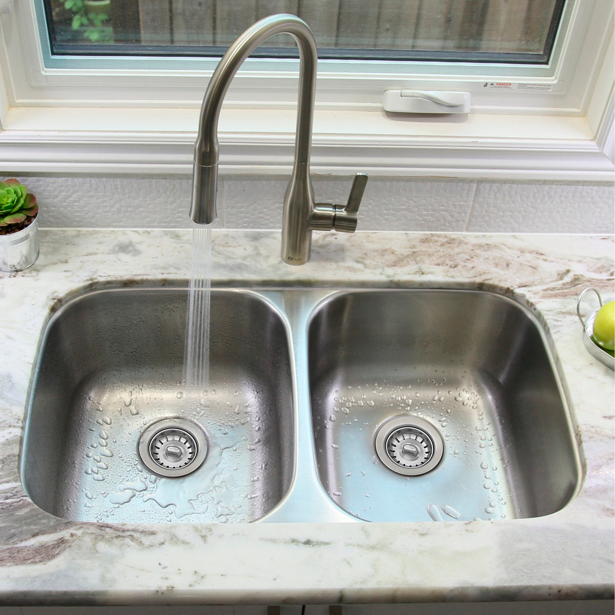 STYLISH 32 inch Double Bowl Undermount and Drop-in Kitchen Sink