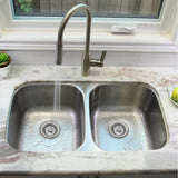 STYLISH 32 inch Double Bowl Undermount and Drop-in Kitchen Sink