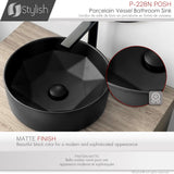 STYLISH 16 inch Round Ceramic Vessel Bathroom Sink