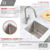 STYLISH 16 inch Single Bowl Undermount Stainless Steel Kitchen Sink Laundry