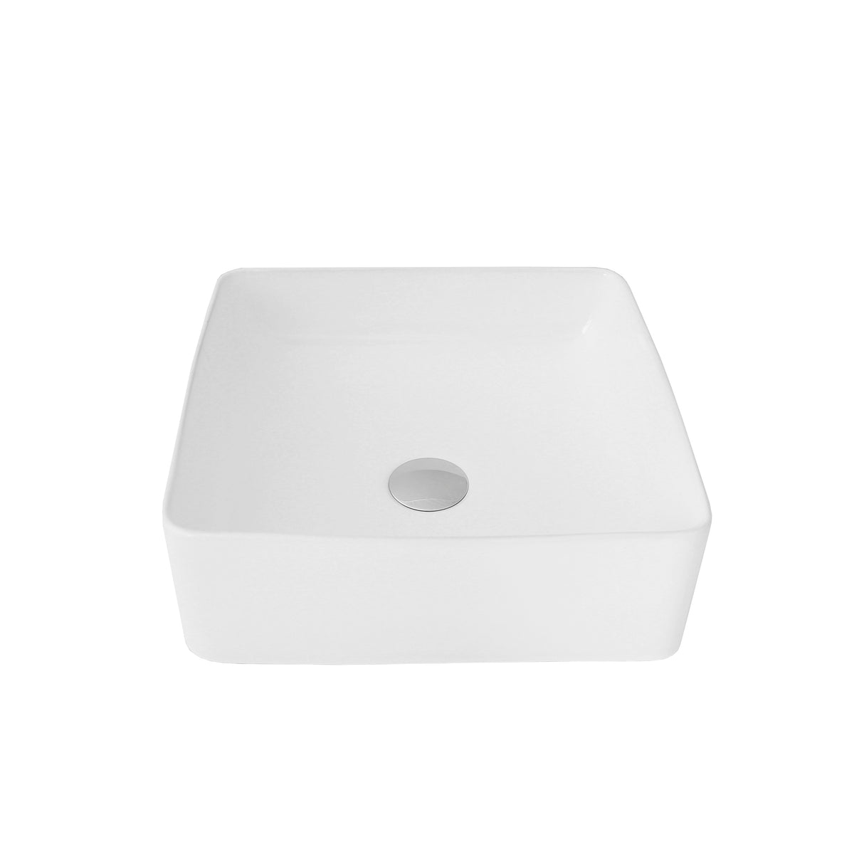 STYLISH 14 inch Square Ceramic Vessel Bathroom Sink