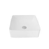 STYLISH 14 inch Square Ceramic Vessel Bathroom Sink