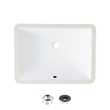 STYLISH 18 inch Rectangular Undermount Bathroom Sink with Overflow Polished Chrome