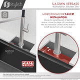 STYLISH 25 inch Workstation Single Bowl Undermount 16 Gauge Stainless Steel Kitchen Sink with Built in Accessories