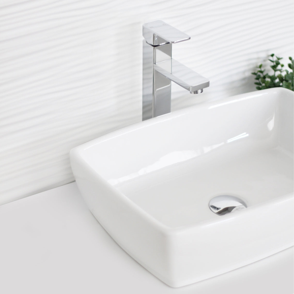 STYLISH 19 inch Rectangular Vessel Bathroom Sink