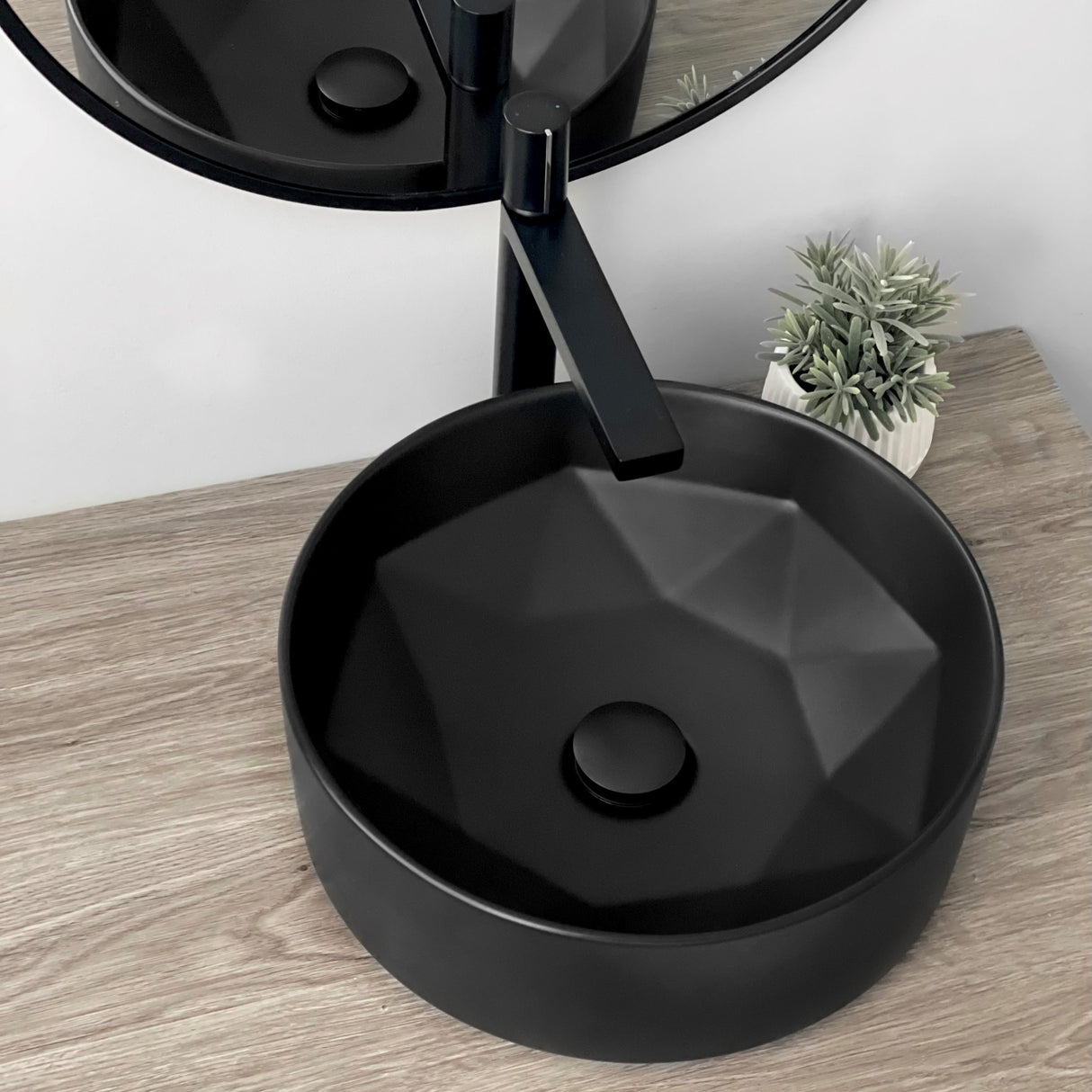 STYLISH 16 inch Round Ceramic Vessel Bathroom Sink