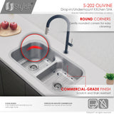 STYLISH 32 Low Divider Double Undermount and Drop-in Kitchen Sink
