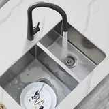 28 in Undermount Double Bowl Kitchen Sink, 18 Gauge Stainless Steel with Grids and Standard Strainers , by Stylish Sevilla