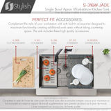 STYLISH 30 inch Farmhouse Single Bowl Stainless Steel Apron Kitchen Sink