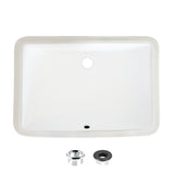 STYLISH 21 inch Rectangular Undermount Bathroom Sink with Overflow Polished Chrome