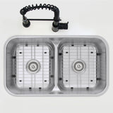 STYLISH 32 Low Divider Double Undermount and Drop-in Kitchen Sink
