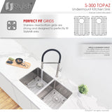 STYLISH 28 inch Double Bowl Undermount Stainless Steel Kitchen Sink