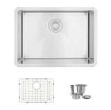 STYLISH 25 inch Single Bowl Undermount Stainless Steel Kitchen Sink
