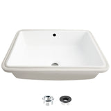 STYLISH 20 inch Rectangular Undermount Bathroom Sink with Overflow