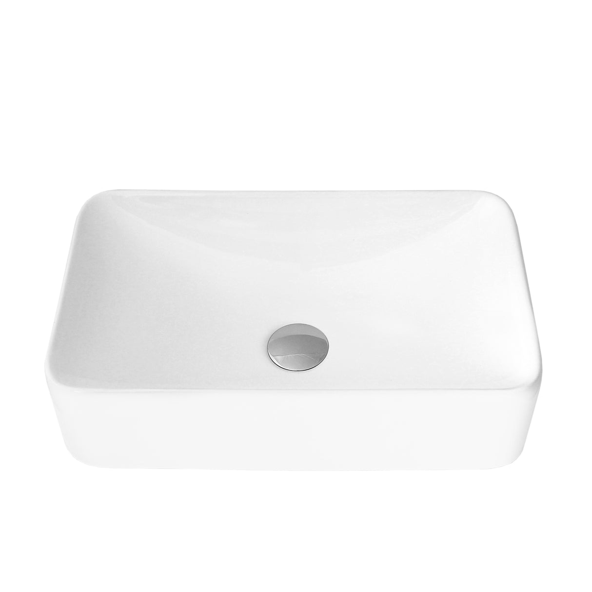 STYLISH 19 inch White Rectangular Ceramic Vessel Bathroom Sink