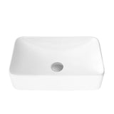 STYLISH 19 inch White Rectangular Ceramic Vessel Bathroom Sink