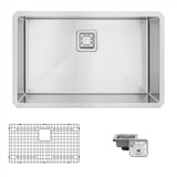 STYLISH 30 inch Single Bowl Stainless Steel Kitchen Sink with Square Strainer