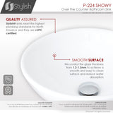 STYLISH 16 inch White Round Ceramic Vessel Bathroom Sink