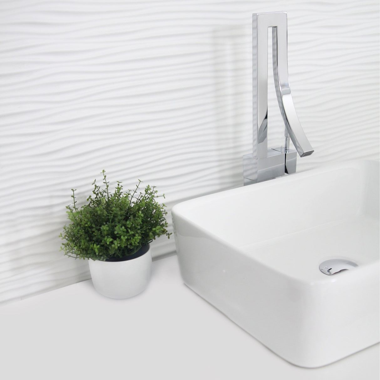 STYLISH 18 inch Rectangular Vessel Bathroom Sink