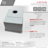 STYLISH 16 inch Single Bowl Undermount Stainless Steel Kitchen Sink Laundry