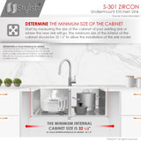 STYLISH 32 inch Double Bowl Undermount Stainless Steel Kitchen Sink